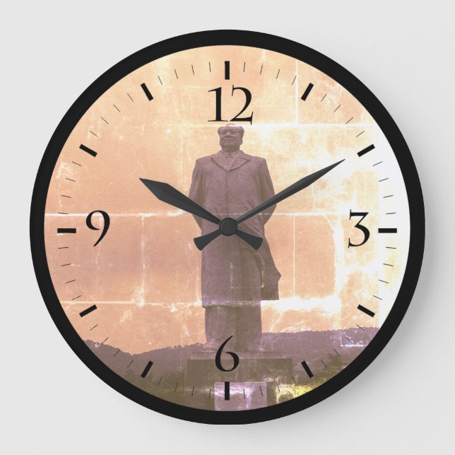 Vintage Changsha Mao Tse Tung statue Large Clock (Front)