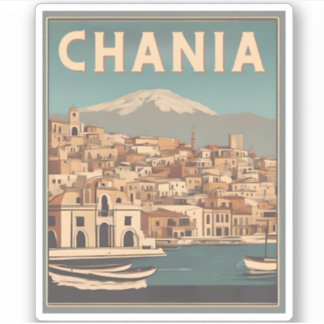 Vintage Chania City Souvenirs crete greece trip Sticker