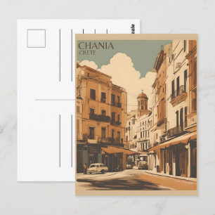 Vintage Chania City Souvenirs crete greece trip x Postcard