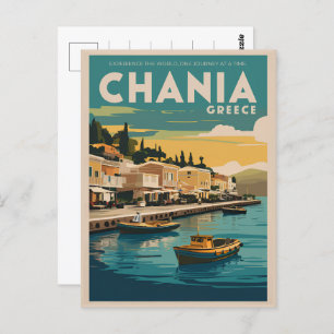 vintage Chania Greece beaches gifts souvenirs Postcard