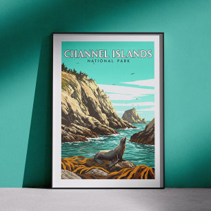 Vintage Channel Islands National Park Poster