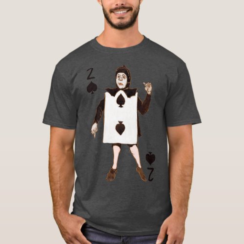 Vintage Character of Playing ds Two of Spades T_Shirt
