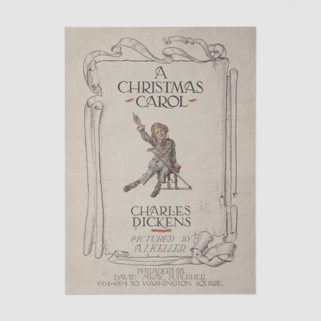 Vintage Charles Dickens A Christmas Carol Tissue Paper (Front)