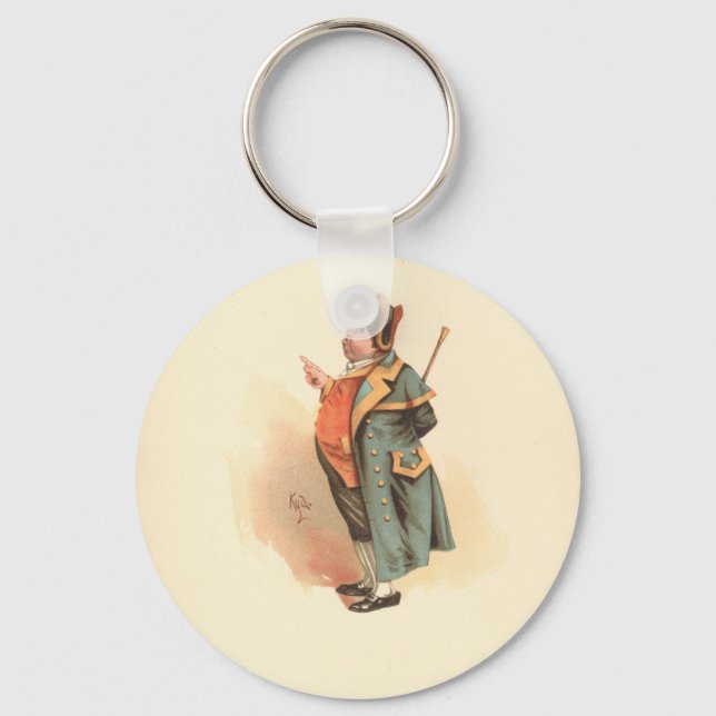 Vintage Charles Dickens Oliver Twist Mr. Bumble Keychain (Front)