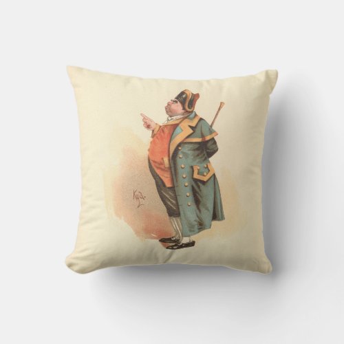 Vintage Charles Dickens Oliver Twist Mr Bumble Throw Pillow