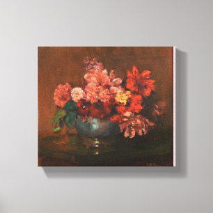 Vintage Charles Ethan Porter Still Life with Dahli Canvas Print