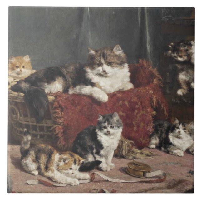 Vintage Charles Van den Eycken Playtime Ceramic Tile (Front)