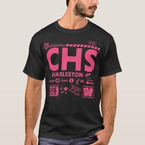Vintage Charleston CHS Airport Code Travel Day Ret T_Shirt