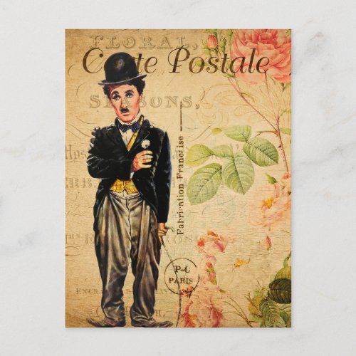 Vintage Charlie Chaplain French Carte Postale Postcard