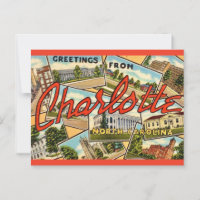 Vintage Charlotte NC Postcard