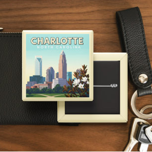 Vintage Charlotte North Carolina Button