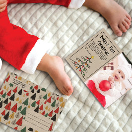 Vintage Charm: Baby's First Christmas Photo Holiday Postcard