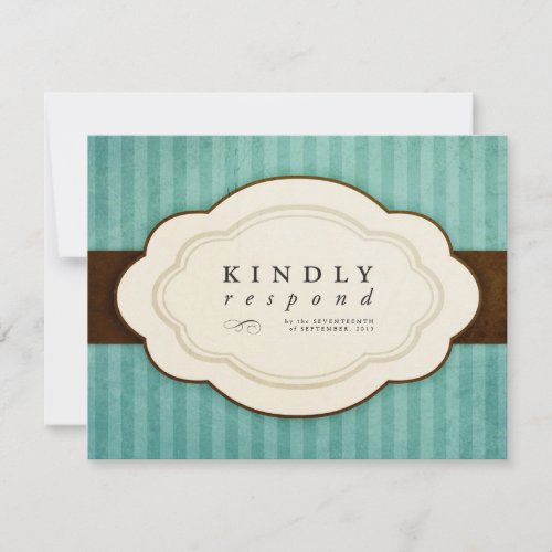 Vintage Charm Blue &amp; Chocolate Response Cards Personalized Invitations
