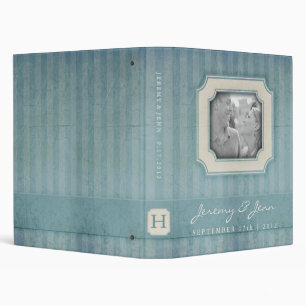 Vintage Charm Blue Monogram Wedding Binder