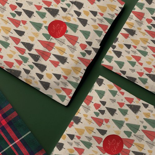 Vintage Charm Christmas Tree Pattern Tissue Paper