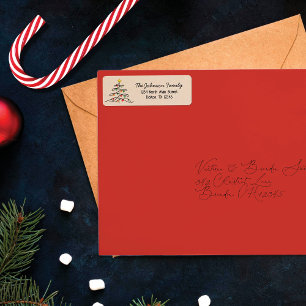 Vintage Charm Christmas Tree Return Address Label