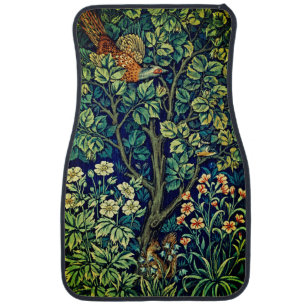 Vintage Charm for Your Ride: Pheasant Elegance Car Floor Mat