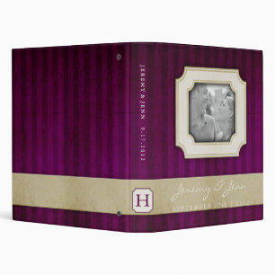 Vintage Charm Ivory & Aubergine Monogram Binder