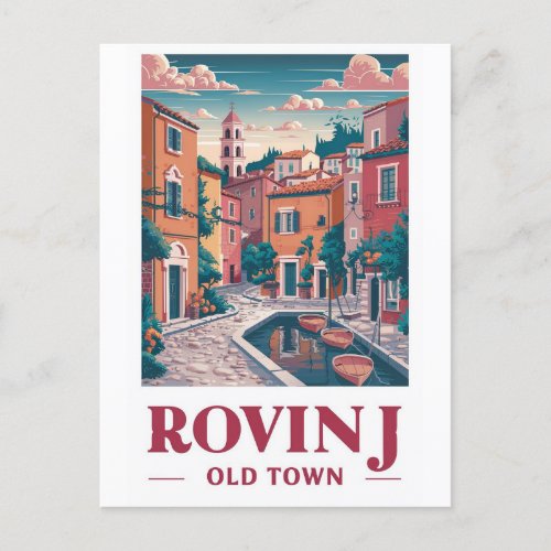 Vintage Charm Old Tower of Rovinj Postcard