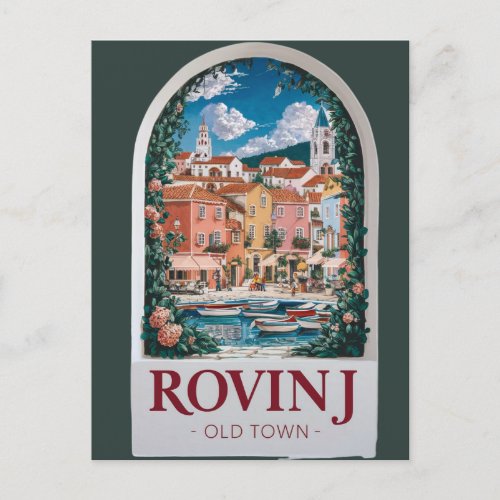 Vintage Charm Old Tower of Rovinj Postcard