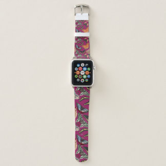 Vintage Charm Purple Butterfly Illustration Apple Watch Band