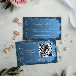 Vintage Charm: Teal Wedding Website Card