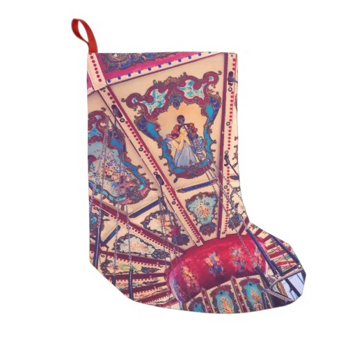 Vintage Chars Swing Fairground Ride Small Christmas Stocking