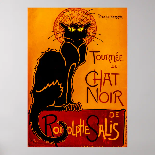 【CAT】　vintage poster Vintage Chat Noir - Black Cat Poster | Zazzle