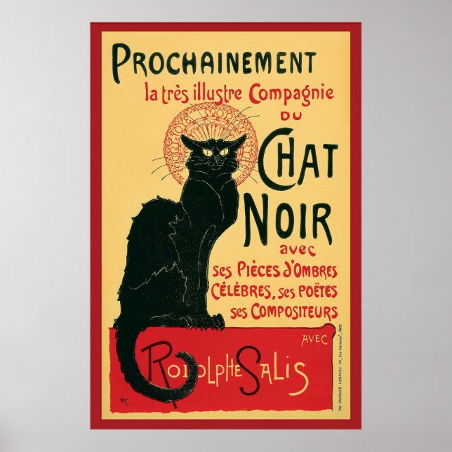 Vintage Chat Noir Black Cat Poster (Front)