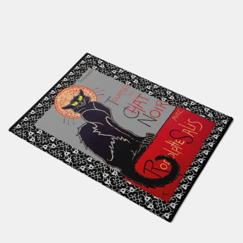 Vintage Chat Noir Black Cat Tour Art 2 Doormat