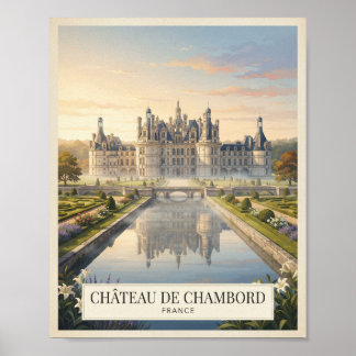 Vintage Château de Chambord France Travel Poster