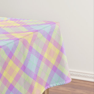 Vintage Checker Pastel Pattern Lavender Blue Tablecloth
