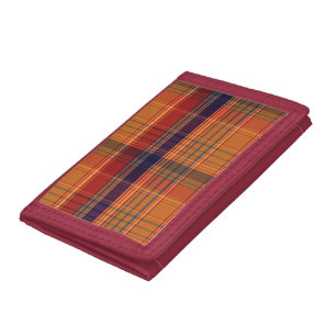 vintage checkered colors tri-fold wallet