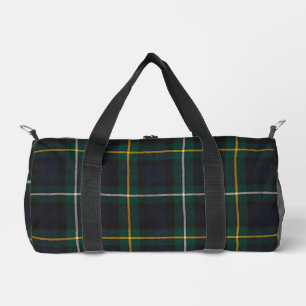 Vintage checkered green yellow blue gym men's duffle bag