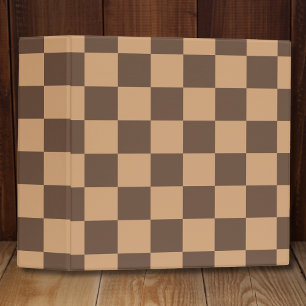 Vintage Checkered in Warm Browns 3 Ring Binder