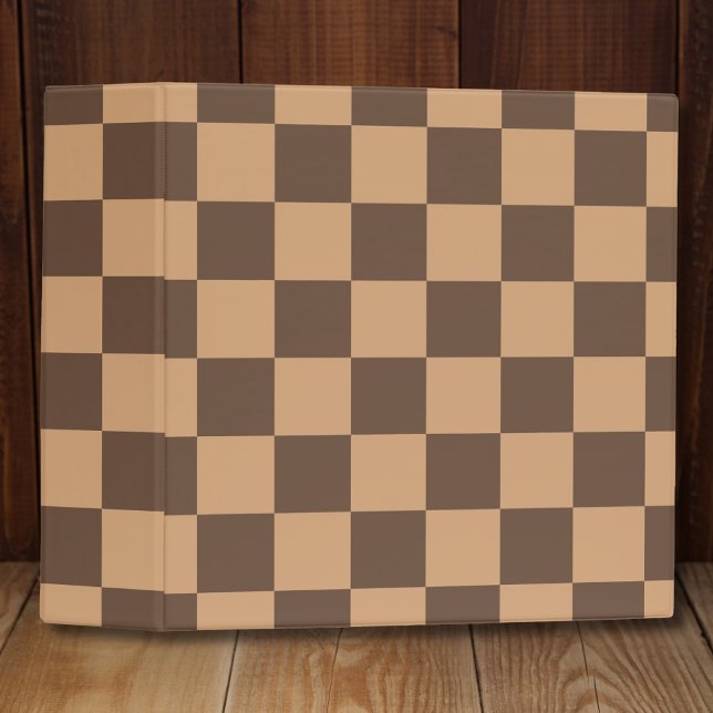 Vintage Checkered in Warm Browns 3 Ring Binder (Creator Uploaded)