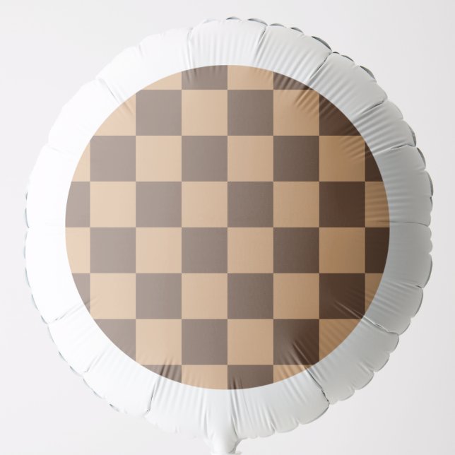 Vintage Checkered in Warm Browns Balloon (Front)