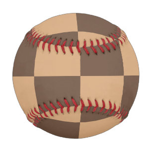 Vintage Checkered in Warm Browns Baseball