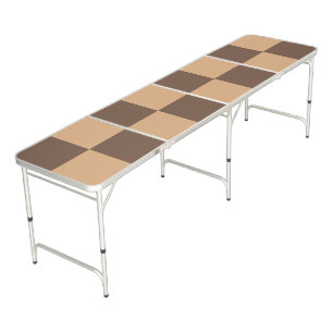 Vintage Checkered in Warm Browns Beer Pong Table