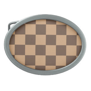 Vintage Checkered in Warm Browns Belt Buckle