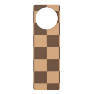 Vintage Checkered in Warm Browns Door Hanger