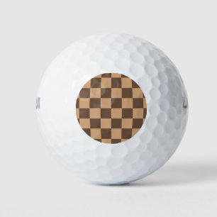 Vintage Checkered in Warm Browns Golf Balls