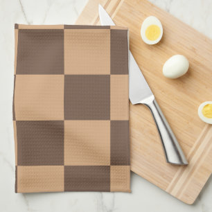 Vintage Checkered in Warm Browns Kitchen Towel