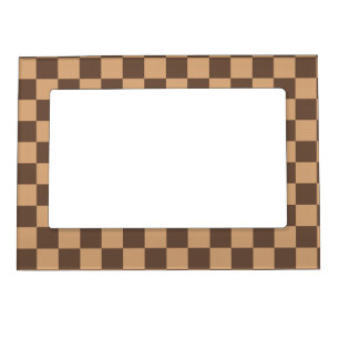 Vintage Checkered in Warm Browns Magnetic Frame