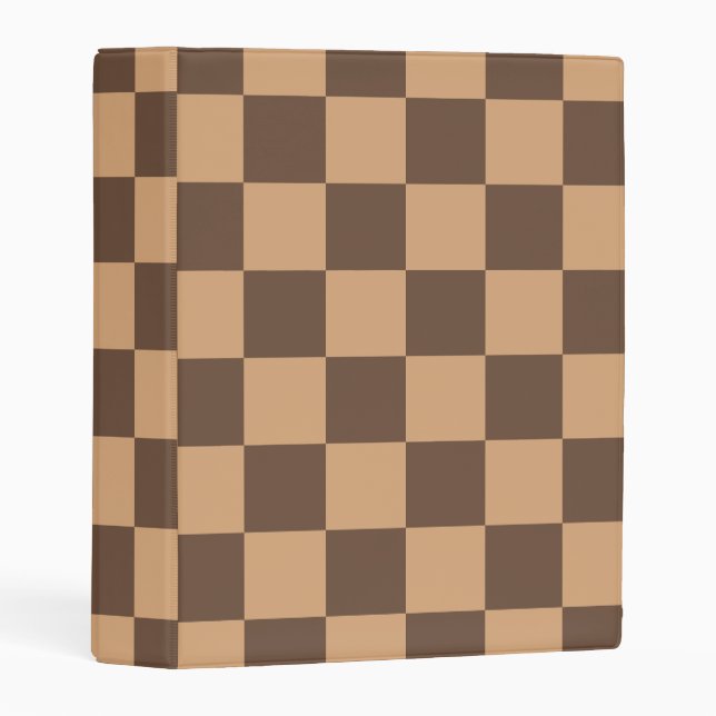 Vintage Checkered in Warm Browns Mini Binder (Front/Spine)