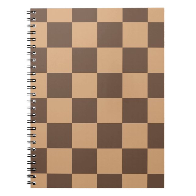 Vintage Checkered in Warm Browns Notebook (Front)
