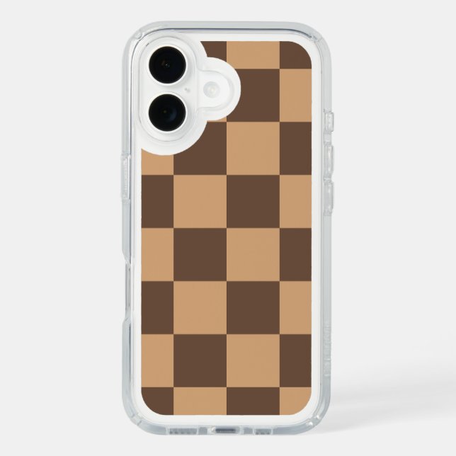 Vintage Checkered in Warm Browns Speck iPhone Case (Front)