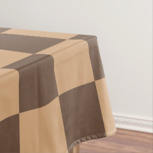 Vintage Checkered in Warm Browns Tablecloth
