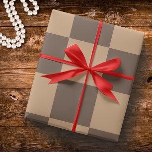 Vintage Checkered in Warm Browns Wrapping Paper