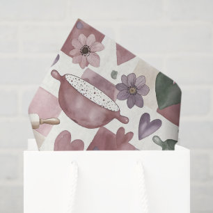 Vintage Checkered Watercolor Pink Purple Tissue Paper